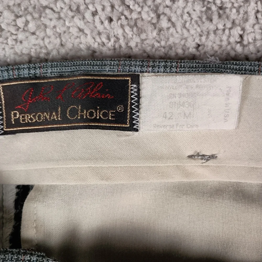 Vintage 70s/80s John Blair 48L 42x34 Glen Plaid Suit - 2 Piece Gray Retro Suit